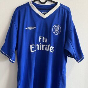 Chelsea 2003-2005 Home Soccer Jersey Uumbro Size Large Reversible